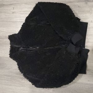 Women black fleece winter jacket, small